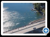 Aerial view of spectators and waiting participants