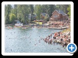 Participants ready themselves for the swim start